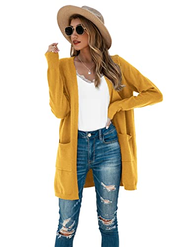 Image of TASAMO Cardigan Sweaters for Women Long Sleeve Open Front Casual Knit Fall Coat Oversized Soft Outwear with Pockets