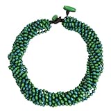 NOVICA Mujeres Madera con Cuentas Collar de Torsade 'Chao Phraya Belle'