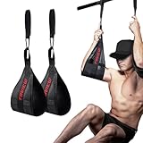Bauchschlingen, tragbar, für Klimmzugstange, hängende Beinerhöhung, Fitness (schwarz, 1 Paar)