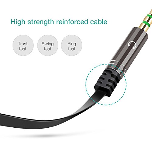 Kingtop 【2 Pack】 Splitter Cuffie Microfono a 4 Pin da 3.5mm a Dual 3.5mm a 3 Pin Femmina - Maschio Spinotto Jack 3.5 Maschio Spinotto Audio per PC