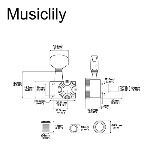 Musiclily Pro 6-en-ligne 2-pins Full Metal Mécaniques à Blocage Locking Tuners pour Guitare électrique Fender… - Les Beatles, Paul McCartney, John Lennon, RIngo Starr, George Harrison Musiclily Pro 6-en-ligne 2-pins Full Metal Mécaniques à Blocage Locking Tuners pour Guitare électrique Fender… – Image 3