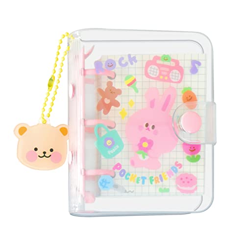 A6 Binder Budget Notizbuch, Ganwawo PU Budget Planner Geldumschläge mit 6 Löcher Loseblatt Notizbuch mit 12pcs Binder Taschen (Mini, Rosa) Cover