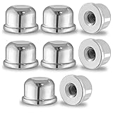 Zorveiio 8 piezas de remates de lámpara de 1/4-27, tapa de remate de lámpara, perilla de lámpara, tapa de rosca, accesorios de lámpara para arpa de pantalla de lámpara (1/2 pulgada de alto, plateado)