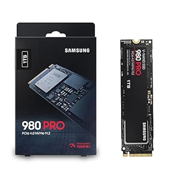 Samsung SSD PCIe 980 PRO 1TB - 7.000 MB/s 4.0 x 4 M.2 NVMe Gen4 Unidade interna de estado sólido para jogos com tecnologia V-NAND para laptops, desktops e mineração de criptomoedas