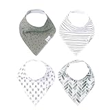 Baby Bandana Drool Bibs for Drooling and Teething 4 Pack Gift Set Unisex Monochrome