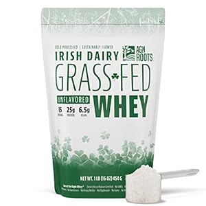 Grass Fed Whey Protein Powder Isolate – Unflavored – Unsweetened – Certified Entire Life On Pasture by A Greener World – ASPCA Registered – Informed Sport – Dairy Protein 1lbs
