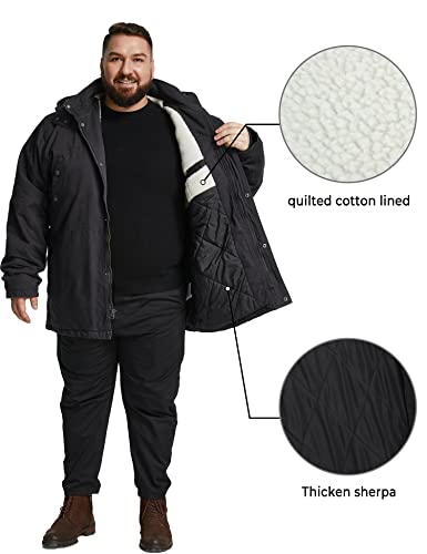 Image of Soularge Men's Big and Tall Military Winter Warm Parka Jacket with Hood