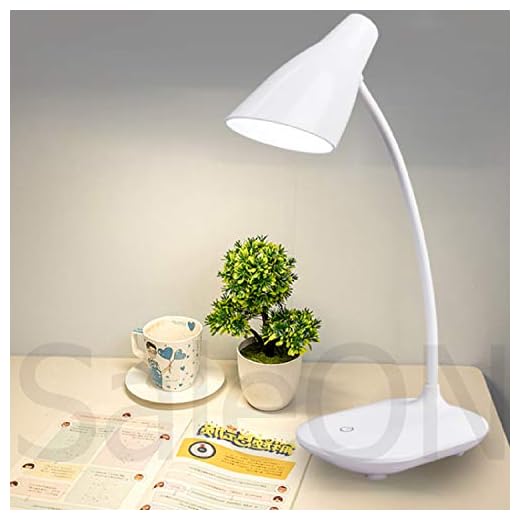 SaleON LED Stand Flexible Desk Lamp Modern Touch Switch Led Rechargeable Night Light Table Lamps Eye Care Reading Study Bed Side Lamp (Assorted-Colors)-1242