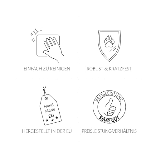 4L Textil Mario Hundebett Kunstleder Hundekorb aus Kunstleder Wasserfestes Hundebett mittelgroße Hunde Hundesofa Lederoptik (100x70 cm, Beige)