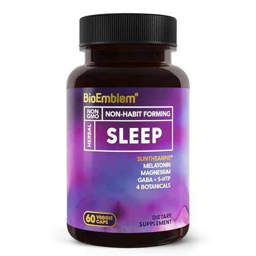 20% off - BioEmblem Natural Sleep Aid for Adults with Melatonin, Valerian Root, Suntheanine & More | Healthy...