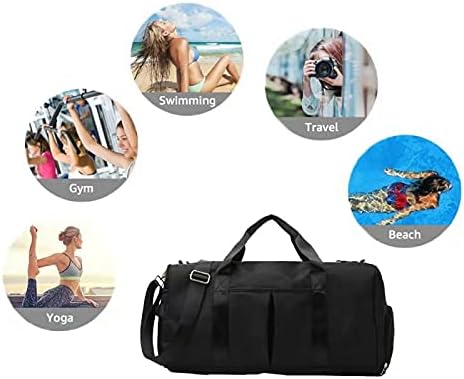 ZUEVI Sports Gym Duffel Bag for Men or Women Waterproof Weekender Travel Bag with Shoes Compartment Dry and Wet Separation for Training Swim Yoga(Black) - Image 4