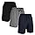 Kit 3 Shorts Bermuda Dry Fit Anti-Suor Plus Size Masculina Academia Treino G1 ao G3 (Preto/Cinza/Azul, G1)