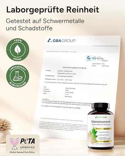Spermidin Kapseln hochdosiert - Spermidin 6mg mit Zink Kupfer & Silizium - 3 Monatsvorrat an Spermidine