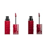 Super Stay Vinyl Ink Longwear No-Budge Liquid Lipcolor Makeup Bundle with Royal Deep Wine Red 0.14 fl oz and Wicked Cool Red 0.14 fl oz Lipsticks