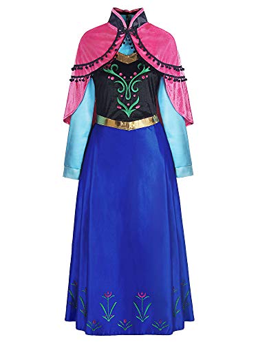 ReliBeauty Women Princess Costume Long Sleeve Dress up, Blue, 16/XX-Large