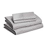 Amazon Basics Lightweight Super Soft Easy Care Microfiber Bed Sheet Set with 14” Deep Pockets - Queen, Gray Arrows