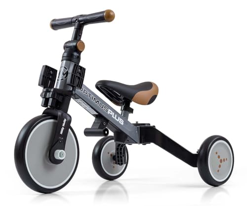 Milly Mally Bicycle 4in1 Optimus Plus Blaues Dreirad mit Griff, Laufrad für ein Kind schiebeauto ab 1 jahr dreirad von kettler dreirad kettler mit schubstange trike kinder kinderdreirad mit schubstang – Bild 7
