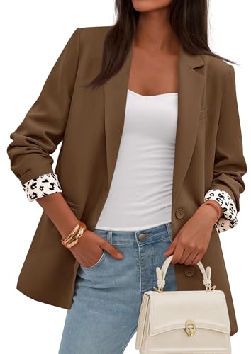 PRETTYGARDEN Blazers for Women 2026 Fall Work Office Suit Jackets Dressy Open Front Leopard Blazer Business Casual Outfits - Image 4