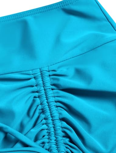 ZAFUL Women's High Waisted Bikini Ruched Ruffle Mini Swim Skirts with Short 2025 Tummy Control Tankini Bottoms Only3