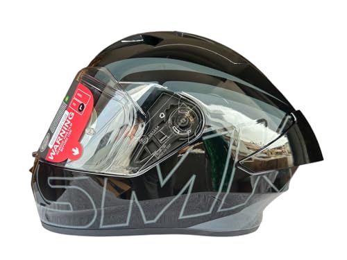 SMK Helmets Stellar Sports Full Face Helmet, Glossy Black Grey, M - Image 5