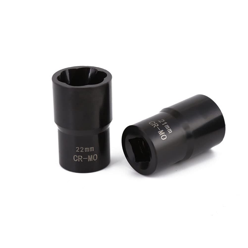 Set di estrattori per bulloni e dadi quadrati da 1/2" con asta, 17 mm, 19 mm, 21 mm, 22 mm, attacco a spirale per rimozione dei dadi della ruota