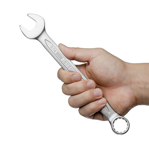 Image of Jetech 3 /4 inch Combination Wrench, SAE 12-Point Chrome Vanadium Steel Spanner, Industrial Grade with 15-Degree Offset, Sand Blasted Finish, Heat-Treated Forged Tool