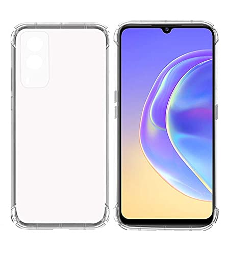 Image of Soft Flexible Silicone Back Cover Vivo V21e 5G, Transparent Case + Screen Guard