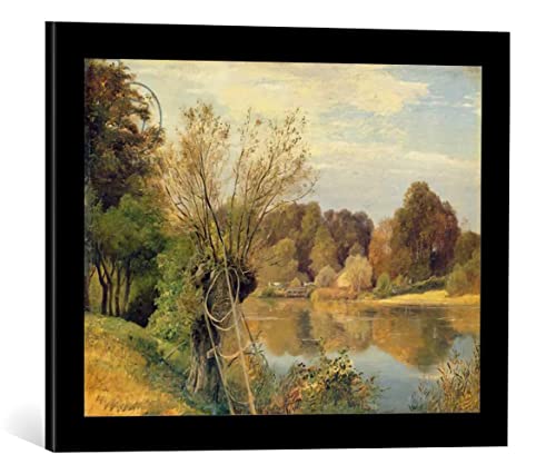 kunst für alle Bild mit Bilder-Rahmen: Adolf Vollmer In der Mühle 1830' - dekorativer Kunstdruck, hochwertig gerahmt, 55x40 cm, Schwarz matt