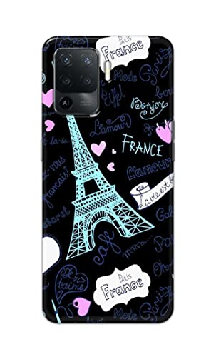 Image of PRINTFIDAA Lovers Famous Place Eiffel Tower in Paris Printed Designer Hard Back Case Cover for Oppo F19 Pro -(TY) MVN1003
