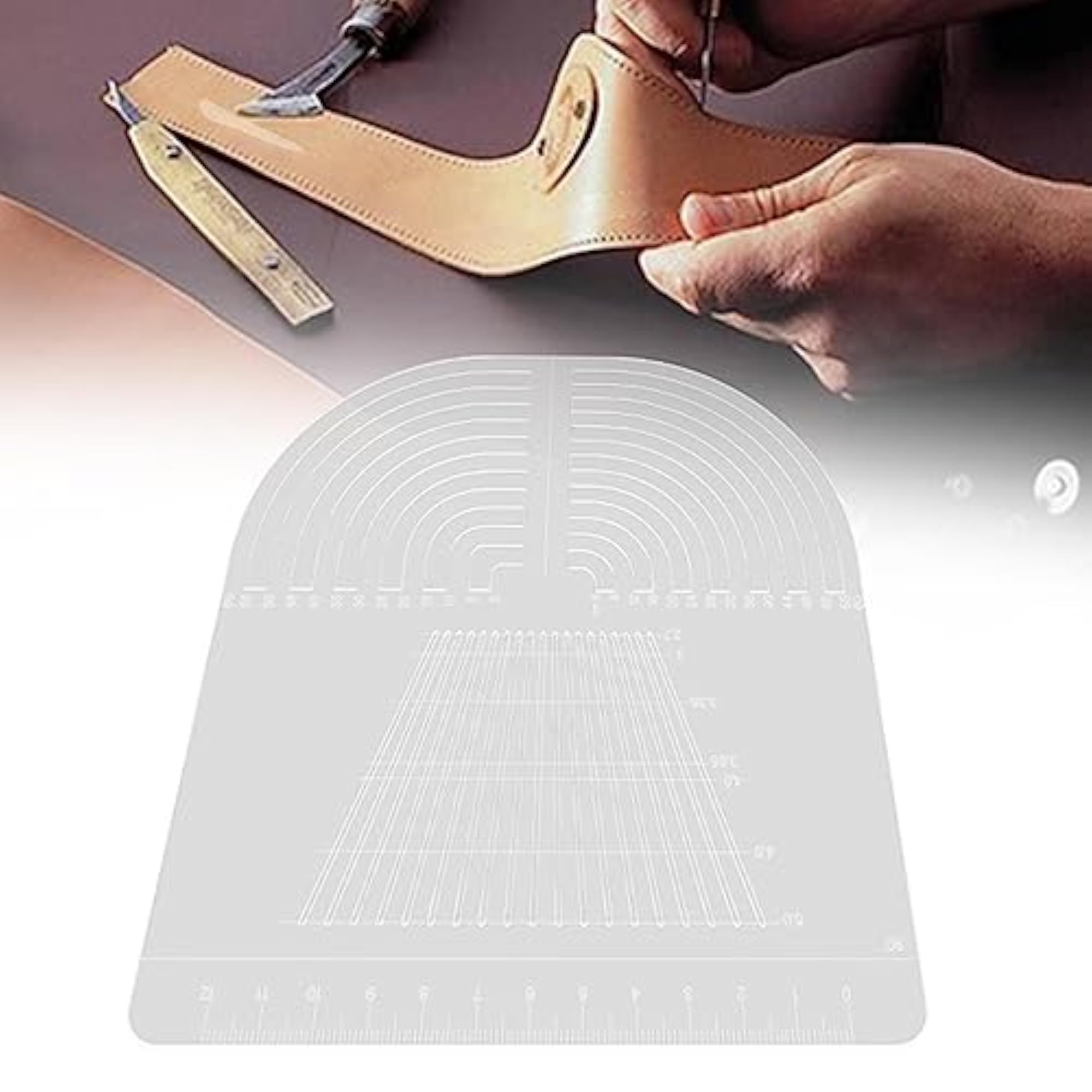 Leather Round Corner Ruler, Acrylic Handmade Tool