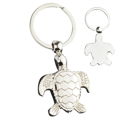 Llavero de tortuga,Llavero de tortuga - Llavero divertido,Colgante de llavero único, llavero de playa, llavero de tortuga para mujeres y hombres, decoración del encanto del bolso, gris, Se référer au