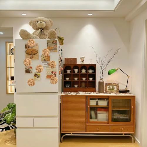 Set de 12 imanes boho de rattan para refrigerador miniatura 7