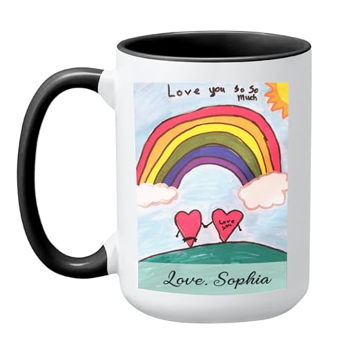 Let's Make Memories Personalized Photo Mug - Custom Coffee Mug - Your Photo & Text - For Any Occasion - Birthday - For Him - For Her - For Friend - Couples -15oz- Black Handle