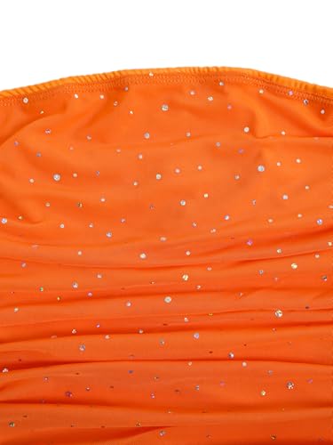 Image of Floerns Women's Rhinestone Sleeveless Bandeau Party Corset Strapless Tube Sequin Top