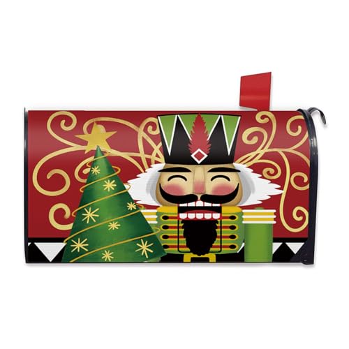 FBCOO Christmas Nutcracker Red Mailbox Cover Magnetic Standard Size 20.5"