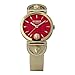 Versus Versace Iseo Collection Luxury Womens Watch Timepieces with a Gold Bracelet and Case Featuring a Red Dial