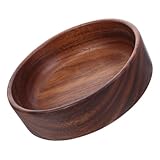Alipis Cuenco de Madera Redondo para Ensaladas y Frutas Bowl Rústico para Servir Snacks y Ensaladas para Cocina y Mesa Comedor Resistente Manchas y Fácil Limpieza