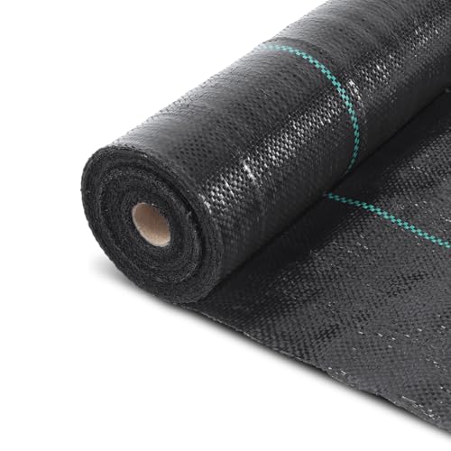 VOUNOT® Malla Antihierbas, Tela Geotextil para Control de Maleza, 1 m x 50 m, 100 g/m², Resistente a la Rotura y Estabilizada contra UV