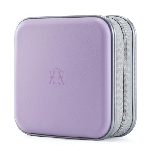 alavisxf xx CD Tasche, 48 DVD Tasche Hartplastik CD Taschen Aufbewahrung Schutzhülle DVD Lagerung CD Tasche für Kinder Auto (Lavendel48, 48 Kapazität)