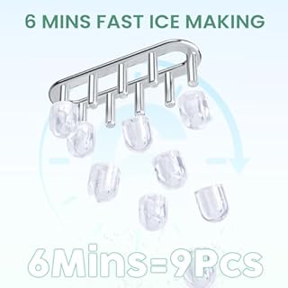 NEWBULIG Ice Makers Countertop with Handle, Portable Ice Machine, 9 Bullet Ice Cubes in 6 Mins, 26lbs in 24Hrs, Auto-Cleaning, with Basket and Scoop, for Home, Kitchen, RV, Camping,Light Pink