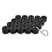 runmade Plastic Wheel Lock Lug Bolt Nut Cover Cap Compatible with VW Jetta Golf Passat Beetle EOS Tiguan Black (Pack of 20)