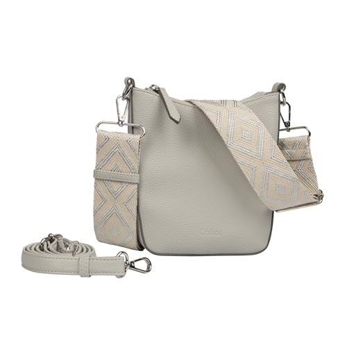 Sac à bandoulière haut de gamme Gabor Linda pour femme en version gris clair satiné