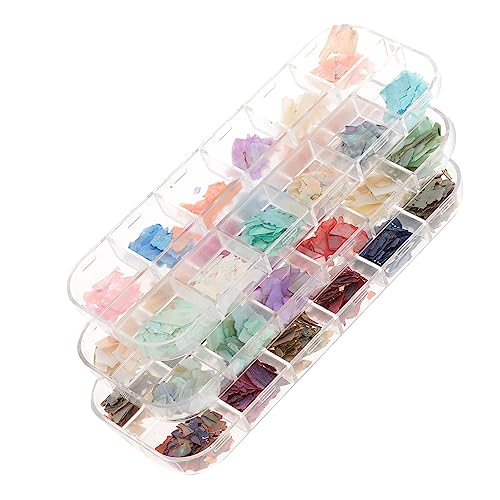 SOESFOUFU Nail Flakes Gems Set 3 Boxes of Manicure Stickers Cutie Charm Decorations for DIY Nails Salon or Home Use