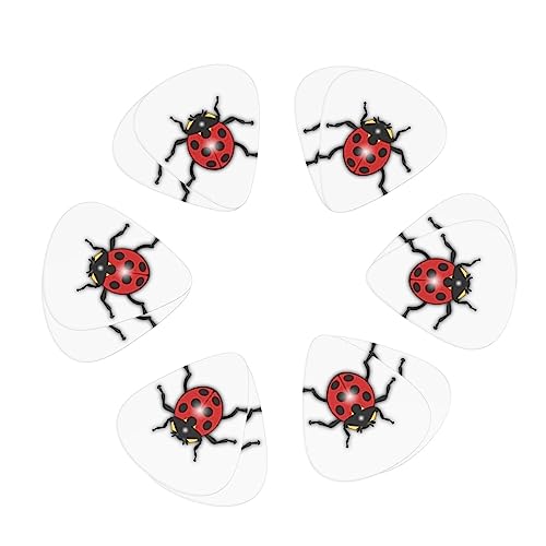 Lot de 12 médiators tendance et durables en forme de coccinelle pour ukulélé guitare électrique basse - Les Beatles, Paul McCartney, John Lennon, RIngo Starr, George Harrison Lot de 12 médiators tendance et durables en forme de coccinelle pour ukulélé guitare électrique basse – Image 3