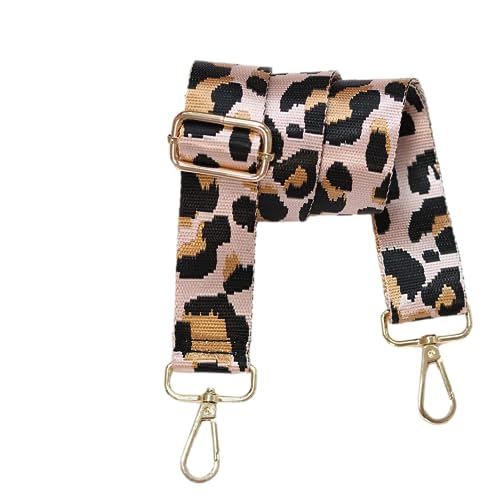 Image of Purse Strap Replacement Wide Adjustable Crossbody Shoulder Strap Guitar Straps for Handbags Leopard Pink