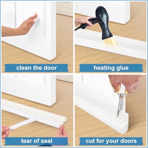Image of MAXTID Under Door Draft Stoppers 36 Inch Door Draft Blocker Draft Stoppers for Bottom of Doors Seal Gap, Door Seal Strips Sweeps, White