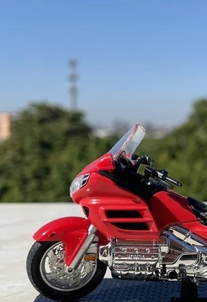 Mini Simulation Motorcycle Toys 1:24 for Honda 2004 Gold Wing Alloy Motorcycle Model Children's Toys Adult for Boys(Red)