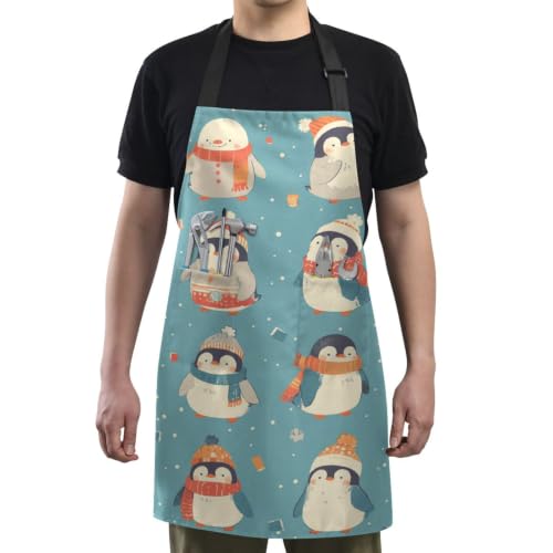 Tablier pingouins de cuisine et bavette de peinture pour serveuse - 6