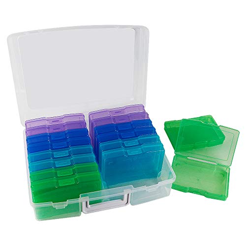Image of novelinks Photo Storage Box and 16 Inner 4 inch x 6 inch Photo Storage Containers | 1Pack Color, Photo Albums 4x6 Pictures, Photo Organizers and Storage, Card Game Storage, Task Boxes for Special Education