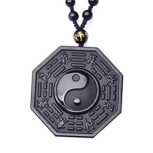 Kagodri Schwarzer Obsidian Yin Yang Anhänger Halskette Herren und Damen Retro Amulett Feng Shui Halskette Kagodri Schwarzer Obsidian Yin Yang Anhänger Halskette Herren und Damen Retro Amulett Feng Shui Halskette